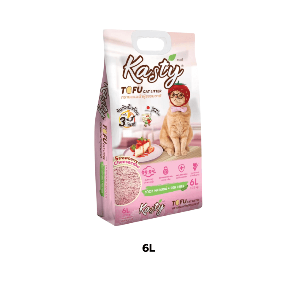ทรายแมวเต้าหู้ KASTY กลิ่นสตรอว์เบอร์รี่ชีสเค้ก ขนาด 6 ลิตร_3